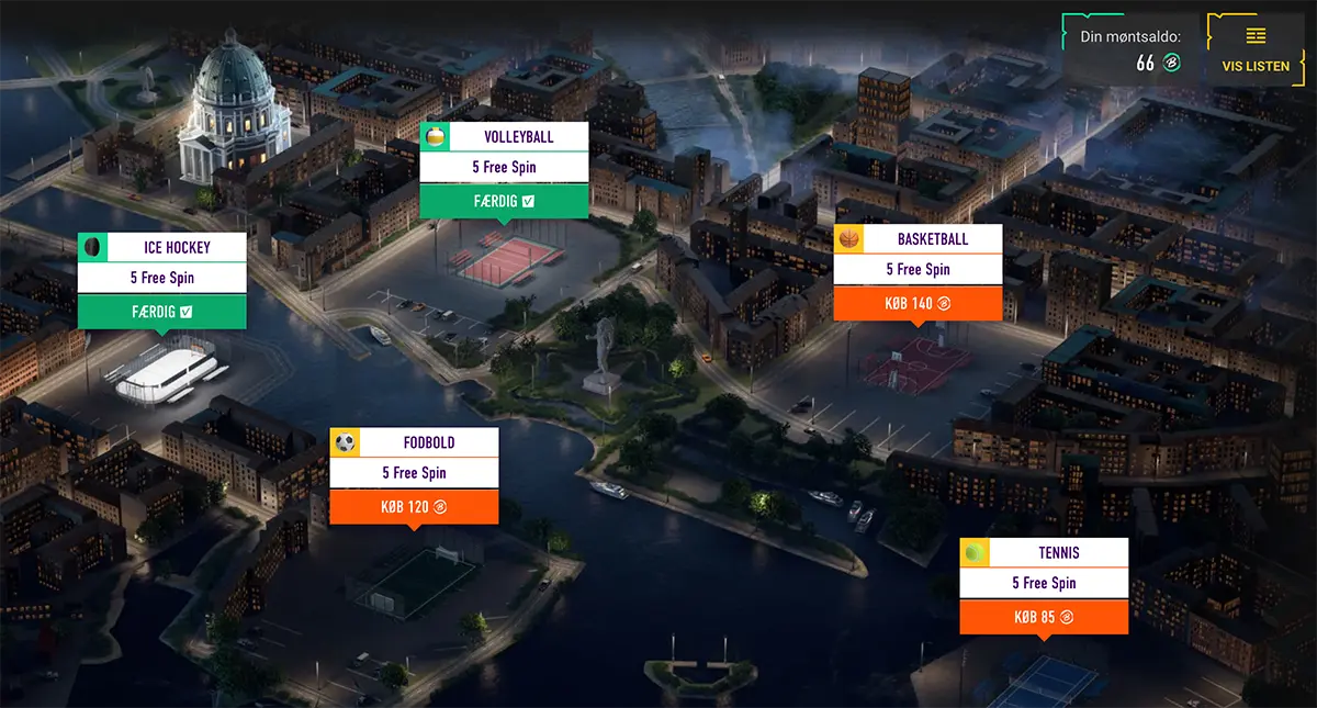 Screenshot af byer på Betinia